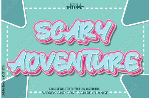 Scary Adventure Editable Text Effect 3D Flat Gradient Style