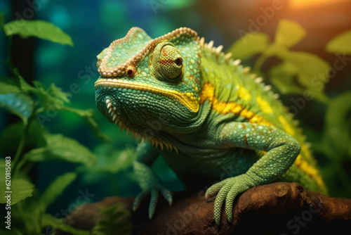 Chameleon in nature, national geography, Wide life animals. AI Generated.
