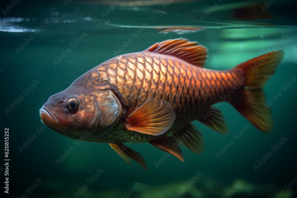 Carp in nature, national geography, Wide life animals. AI Generated.
