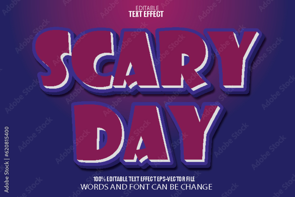 Scary Day Editable Text Effect 3D Cartoon Style
