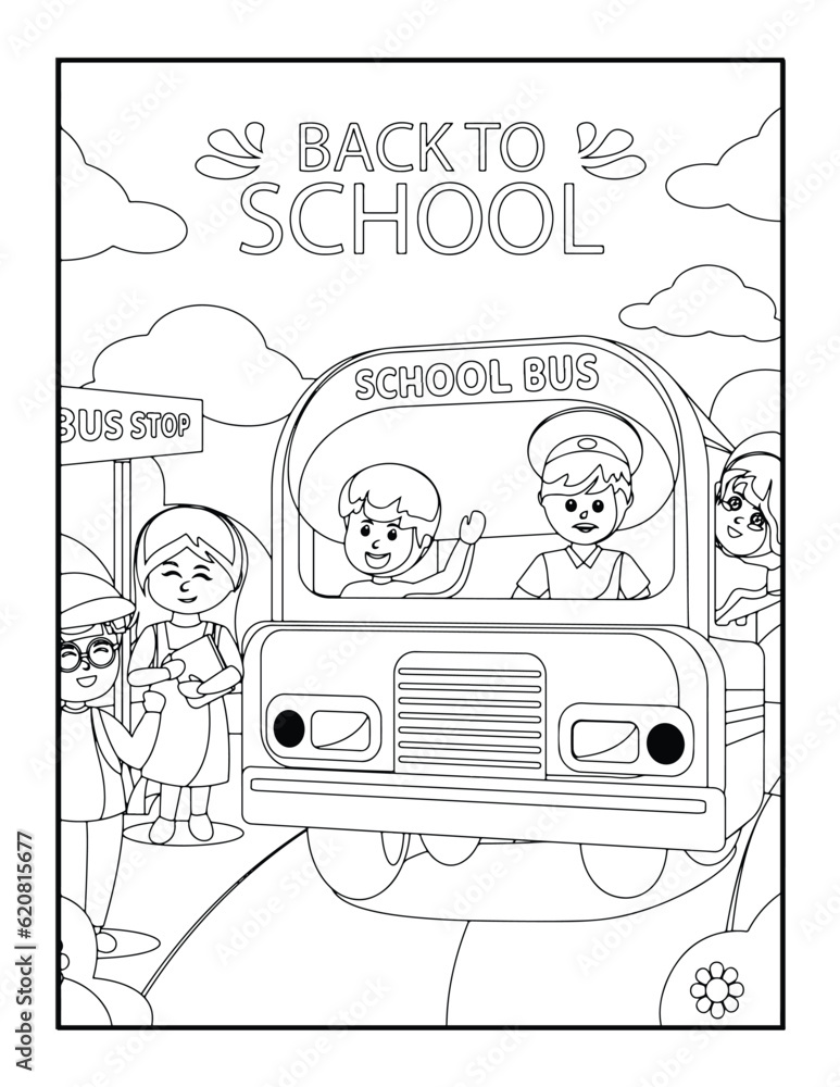 Fototapeta premium Back To School Activity Book Coloring Alphabet isolated on white background vector cartoon