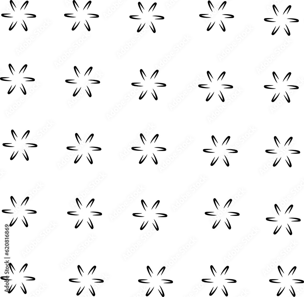 Black and white icons set collection of asterisk stars. Black and white icons set collection of asterisk stars.
