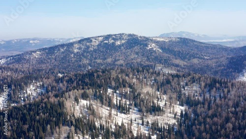 Altai mountains in winter: Iolgo Ridge. Aerial view. photo