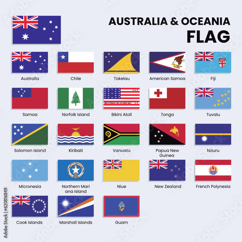 Wallpaper Mural Australia & Oceania Countries flags collection Torontodigital.ca
