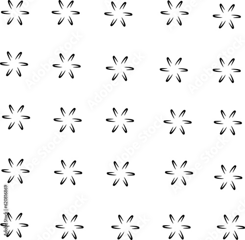 Black and white icons set collection of asterisk stars.