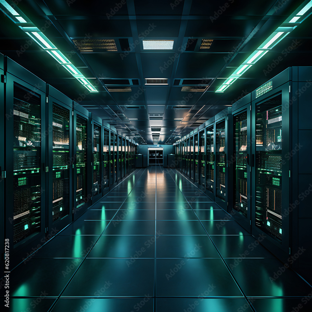 Server racks in modern building, server room, data centre Server racks in modern building, server room, data centre