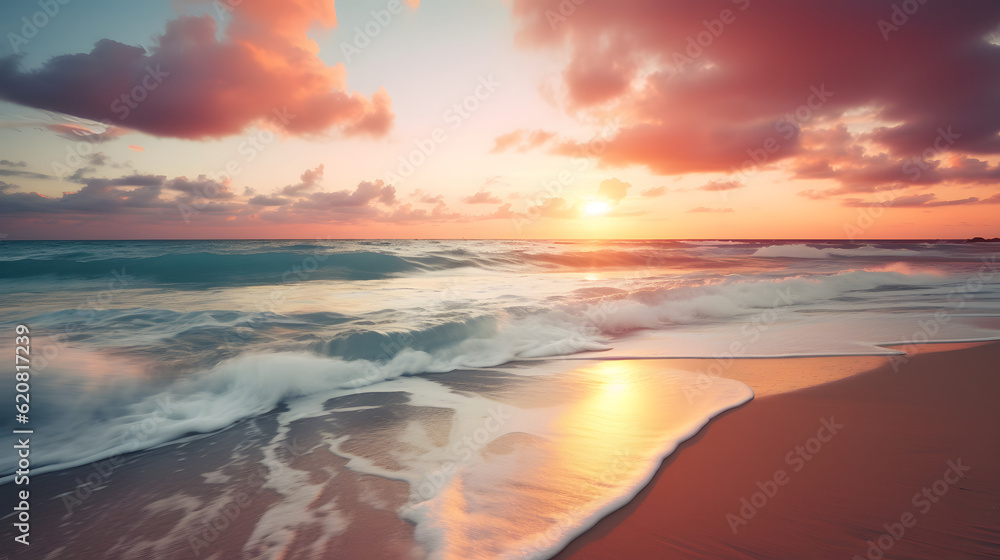 Dreamy Beach Sunset - Generated AI Dreamy Beach Sunset - Generated AI