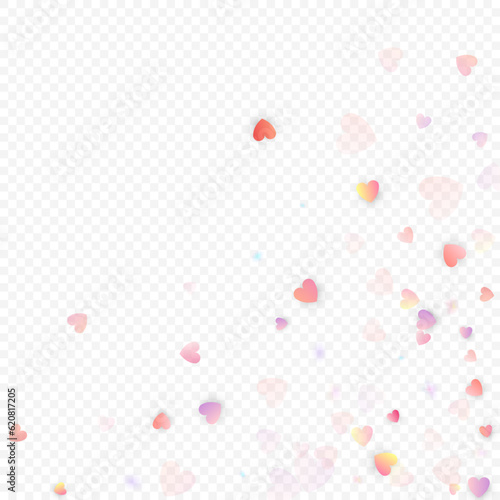 heart love vector confetti frame valentine pink