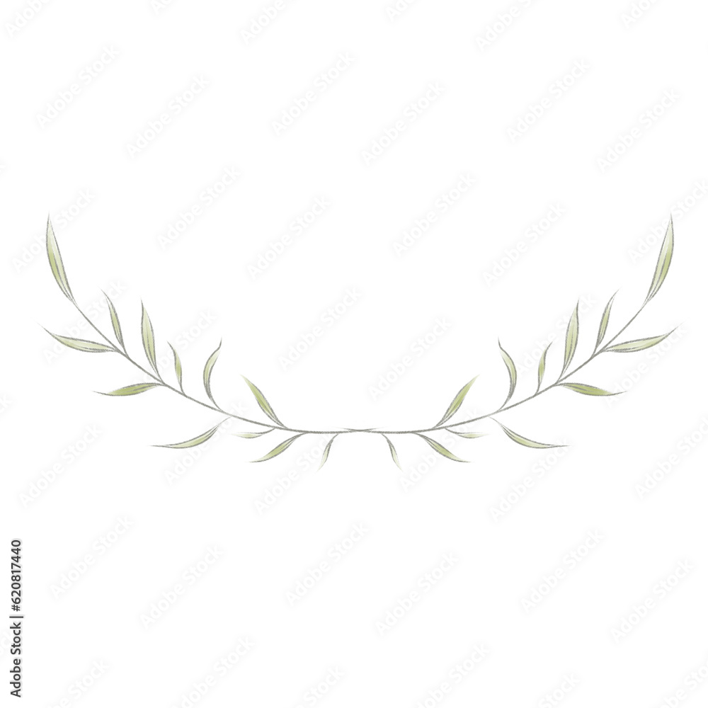 Obraz premium Watercolor hand painted frame with tropical green leaves and branches. Frame for wedding invitations.