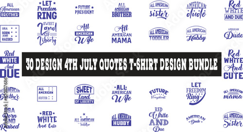 4th July quotes t-shirt design bundle