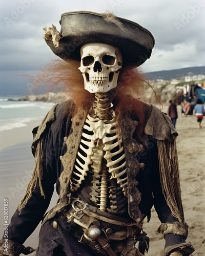 Pirate Skull on the Beach - Generative Ai