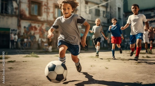 Global participation: Kids and young adults unite in soccer © Halim Karya Art
