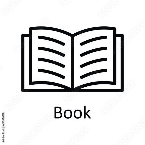 Book Vector outline Icon Design illustration. Education Symbol on White background EPS 10 File