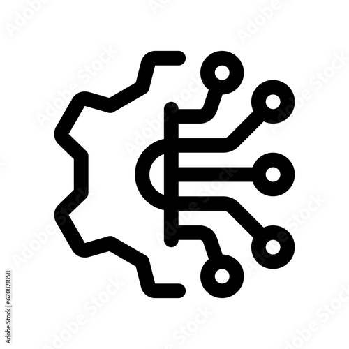 Editable configuration, setting, tech vector icon. AI technology, artificial intelligence, computer. Part of a big icon set family. Perfect for web and app interfaces, presentations, infographics, etc