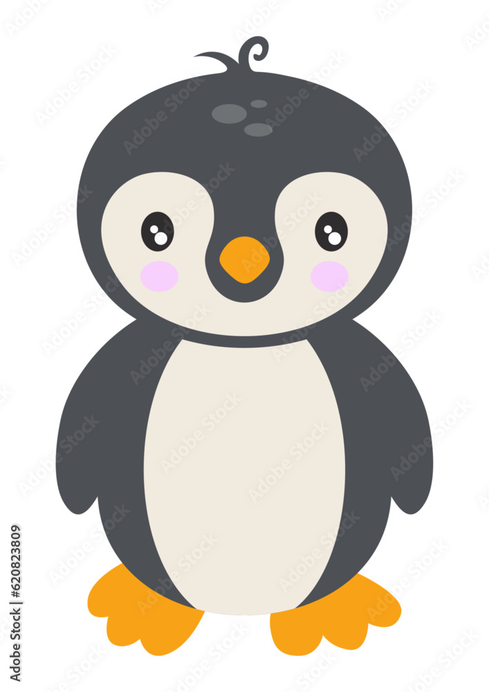 Cute penguin standing isolated on white Cute penguin standing isolated on white