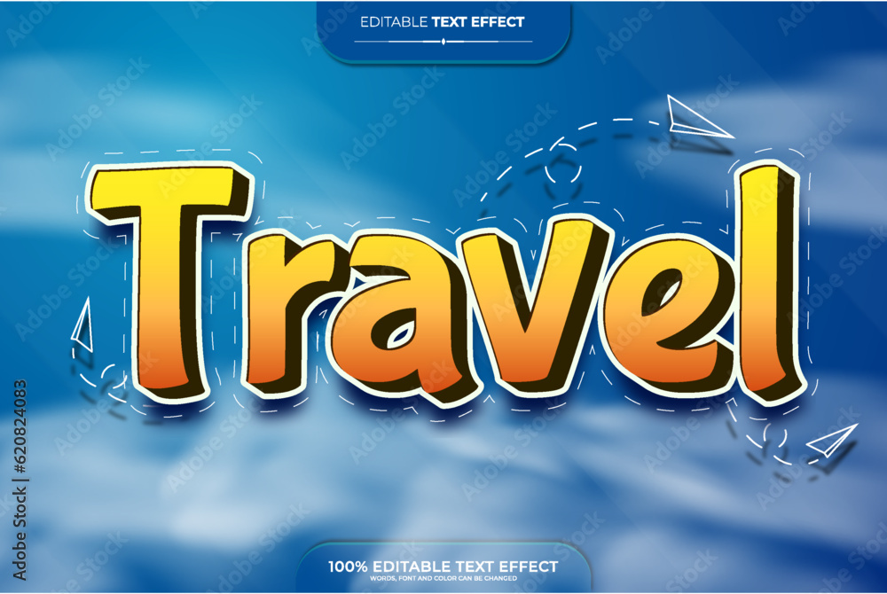 Obraz premium Travel editable text effect vector illustration