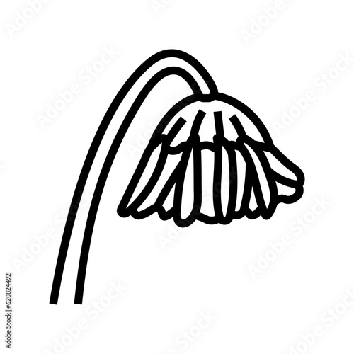 drooping flowers sad mood line icon vector. drooping flowers sad mood sign. isolated contour symbol black illustration