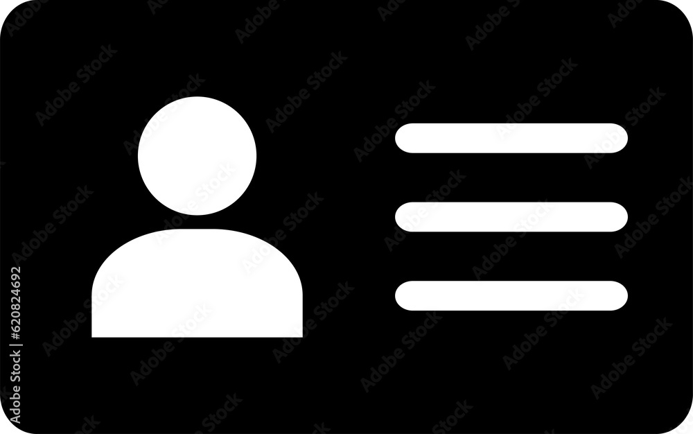 Employee clerk card, vcard icon illustration for graphic design, logo, web site, social media, mobile app, ui Employee clerk card, vcard icon illustration for graphic design, logo, web site, social media, mobile app, ui