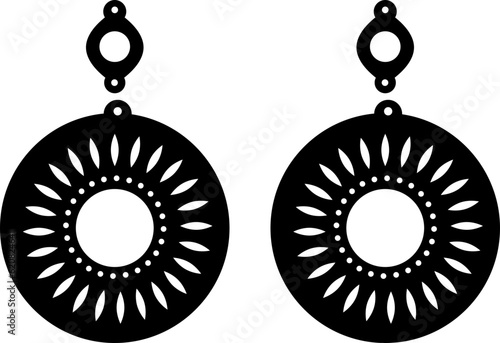 set of earrings isolated on white background