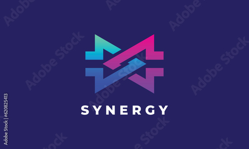 Synergy link infinite arrows concept innovation symbol protection recycle ecological save earth
