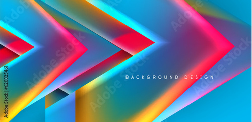 Futuristic triangle vector abstract background with colorful fluid gradients