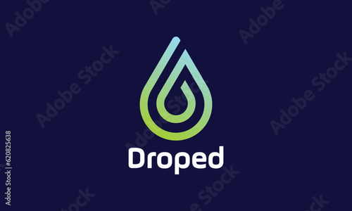Logo vector drip water liquid fresh nature concept minimalist design environment