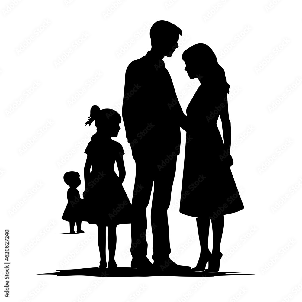 family silhouette illustration 