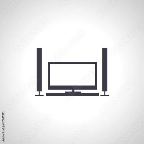 Home theater icon. TV set home theater icon.
