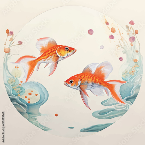 金魚のイメージイラスト　Generative AI