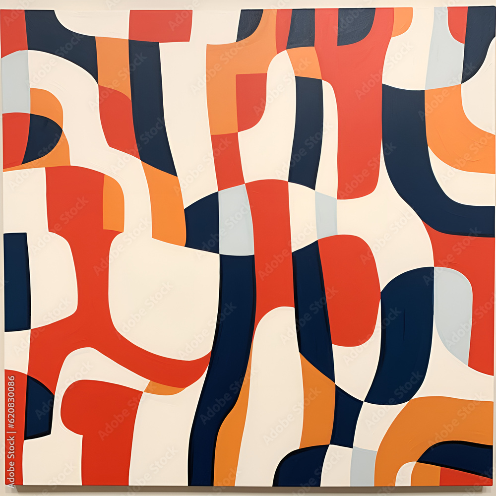 Fototapeta premium Abstract Geometric Pattern with Bold Colors