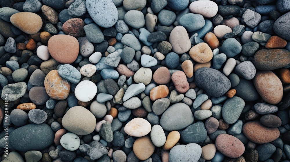 Natural pebble stones texture with varied of sizes and colors Natural pebble stones texture with varied of sizes and colors