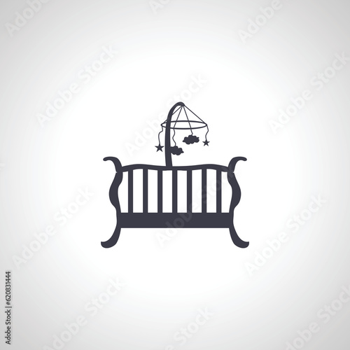Baby bed icon. cradle icon.