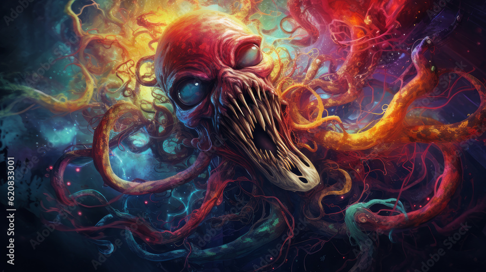skull with tentacles from another world skull with tentacles from another world