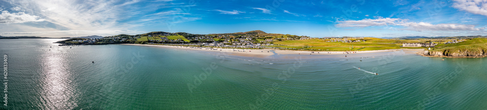 Aerial of the beautiful coast at Downings, County Donegal - Ireland.
