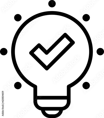 Lightbulb line icon, Lightbulb icon simple cartoon style.