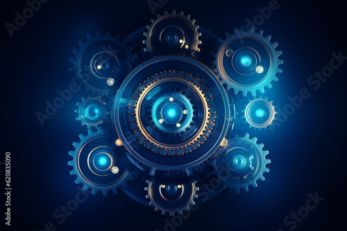 Gears background. Created with generative Ai technology.