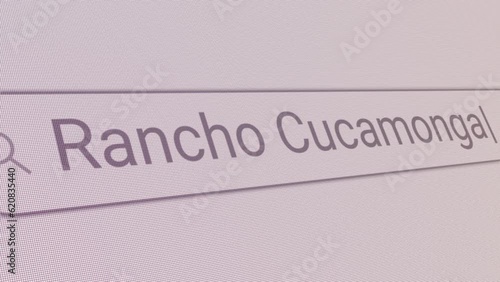 Search Bar Rancho Cucamonga 
Close Up Single Line Typing Text Box Layout Web Database Browser Engine Concept photo