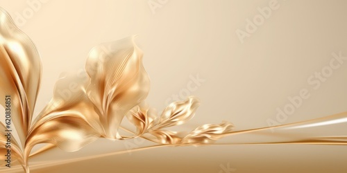 beautiful abstract gold floral design background banner copy space