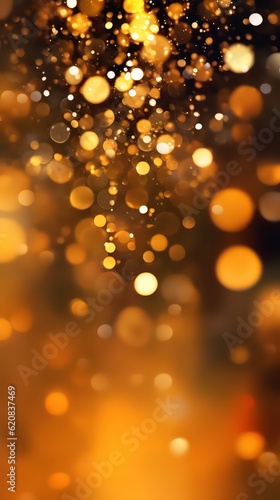 gold abstract glittering bokeh vertical background