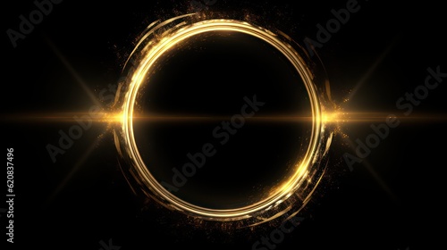 gold halo black shinning background