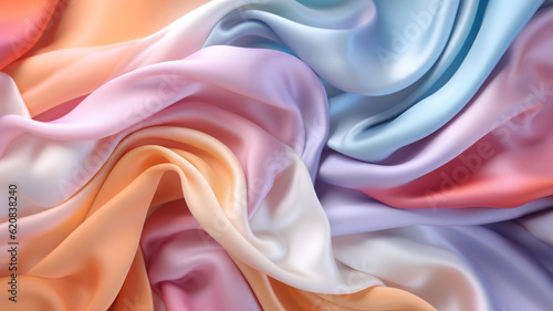 Pastel silk background created using generative AI tools