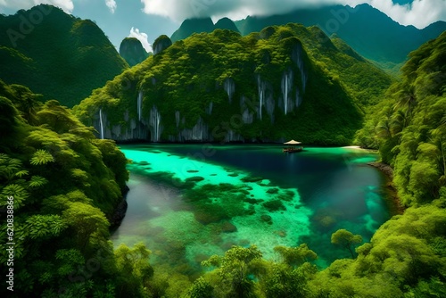 Beautiful exotic southern nature impressive epic tropical islands  Philippines  Palawan