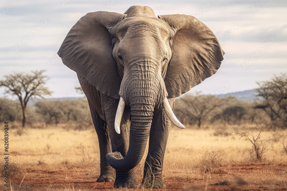 Elephant in nature, national geography, Wide life animals. AI Generated.