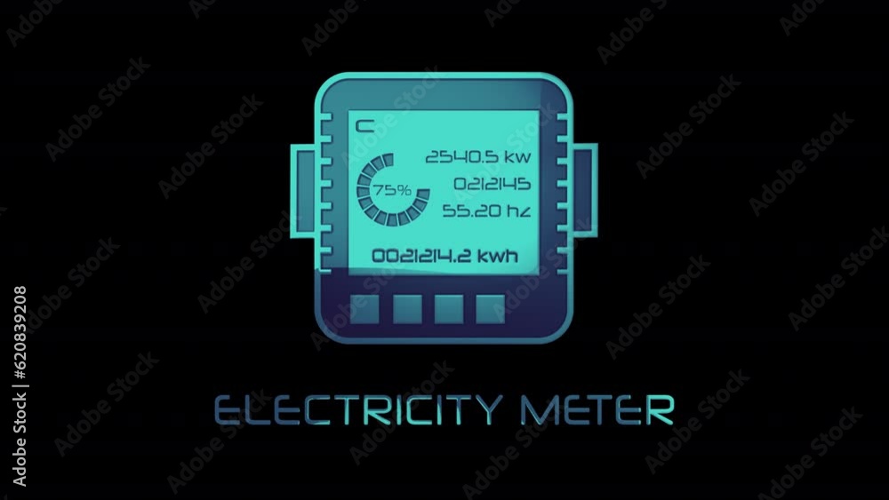 Animated electricity meter icon with alpha channel. Animated electricity meter icon with alpha channel.