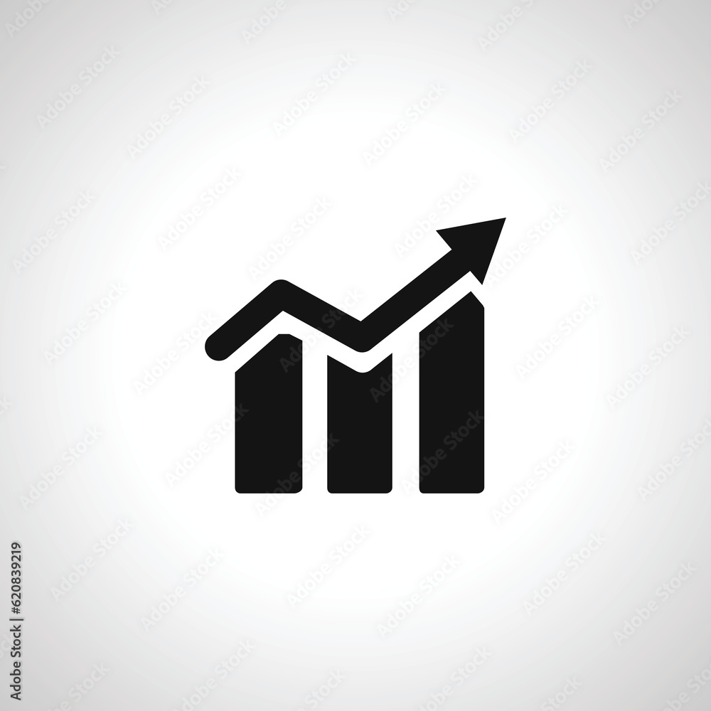 bar chart icon. growing bar chart icon.