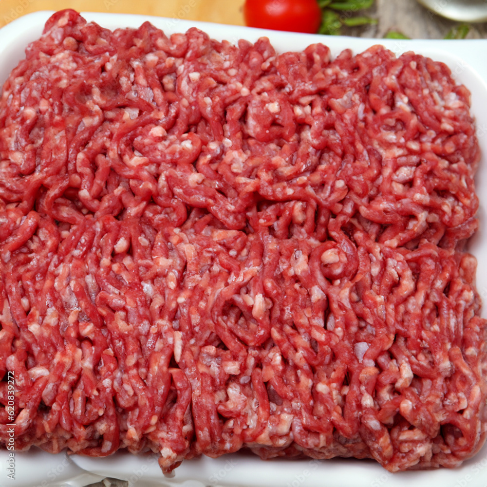 raw ground beef, delicious beef. Beef for hamburger raw ground beef, delicious beef. Beef for hamburger