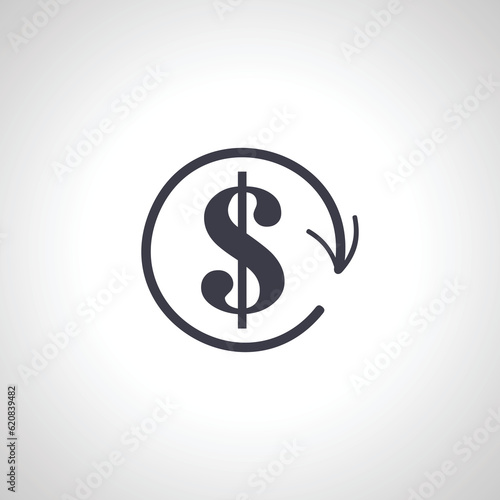 payment icon. dollar sign with round arrow icon