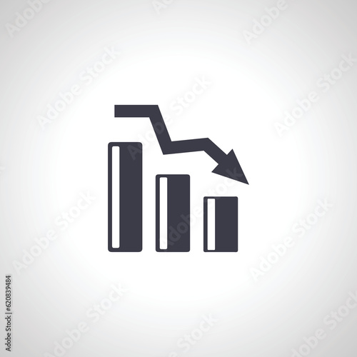 bar chart icon. falling bar chart icon