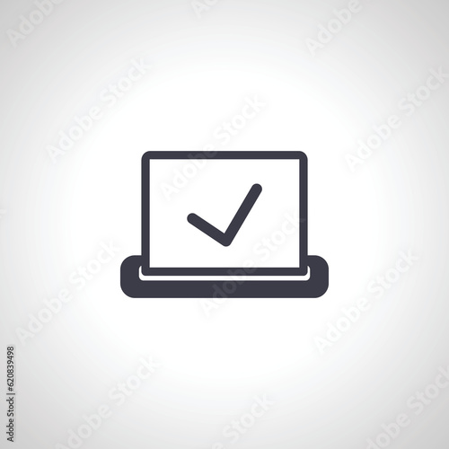 voting ballot with agree check mark icon
