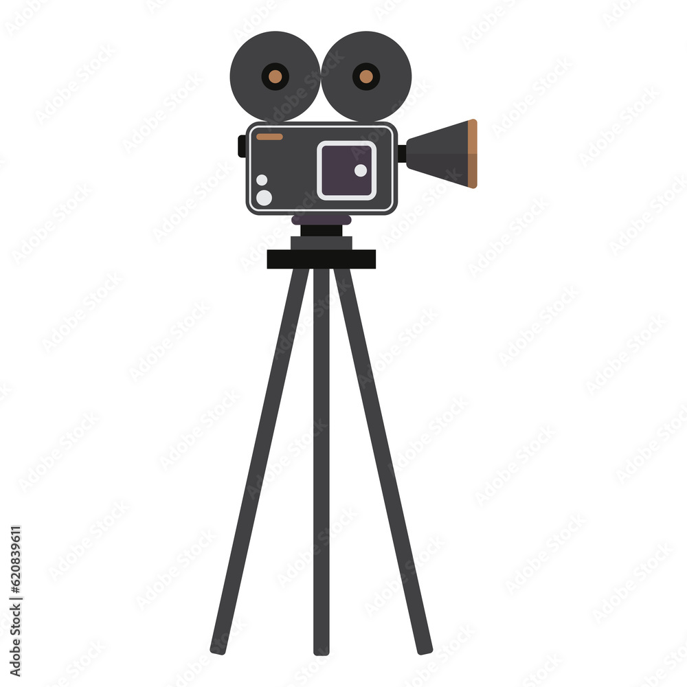 Obraz premium Movie camera on tripod